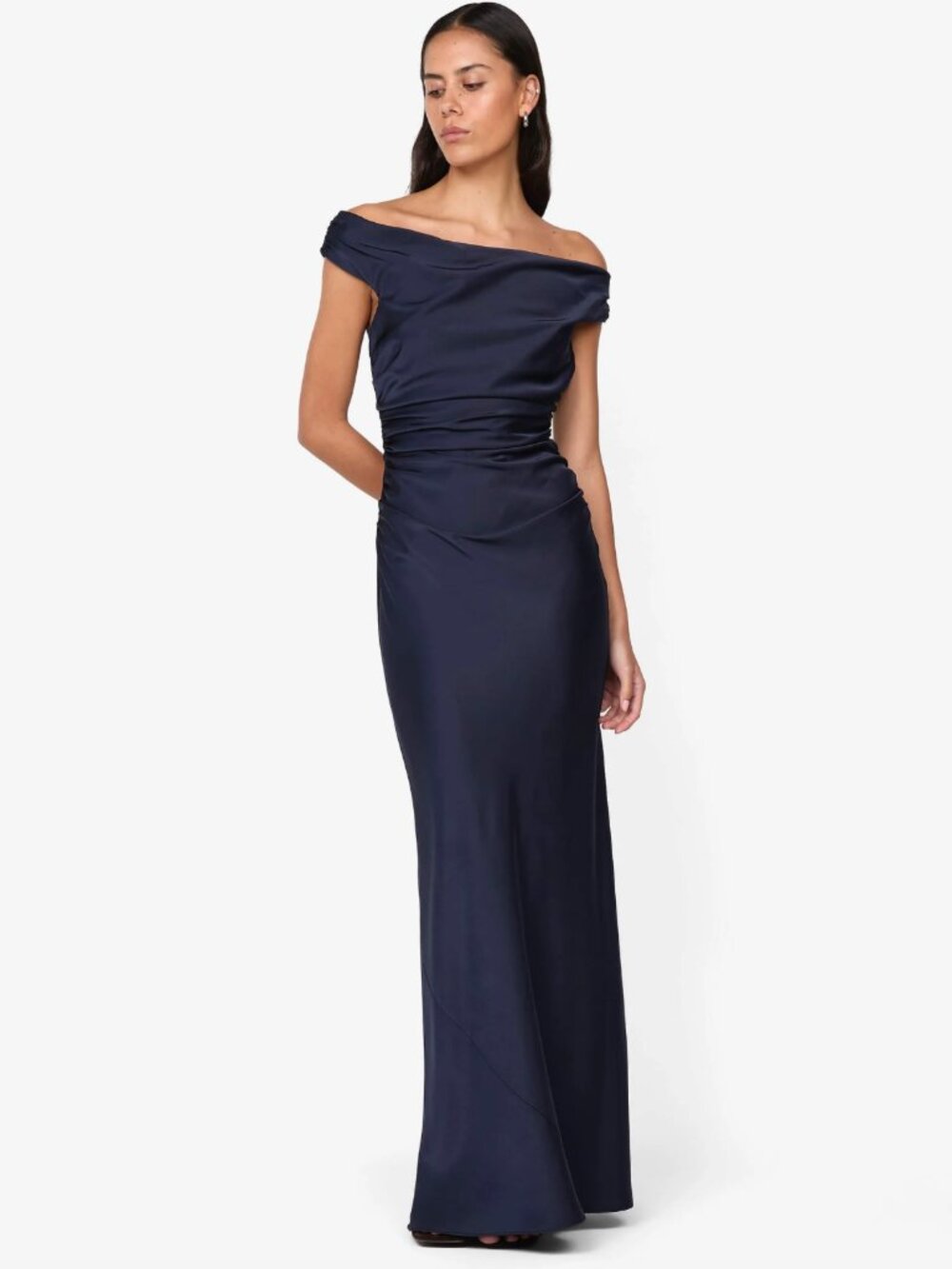 Like New Bec + Bridge Eternity Off Shoulder Maxi Dress Navy Size 12